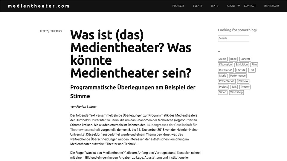 Medientheater | Was ist Medientheater?